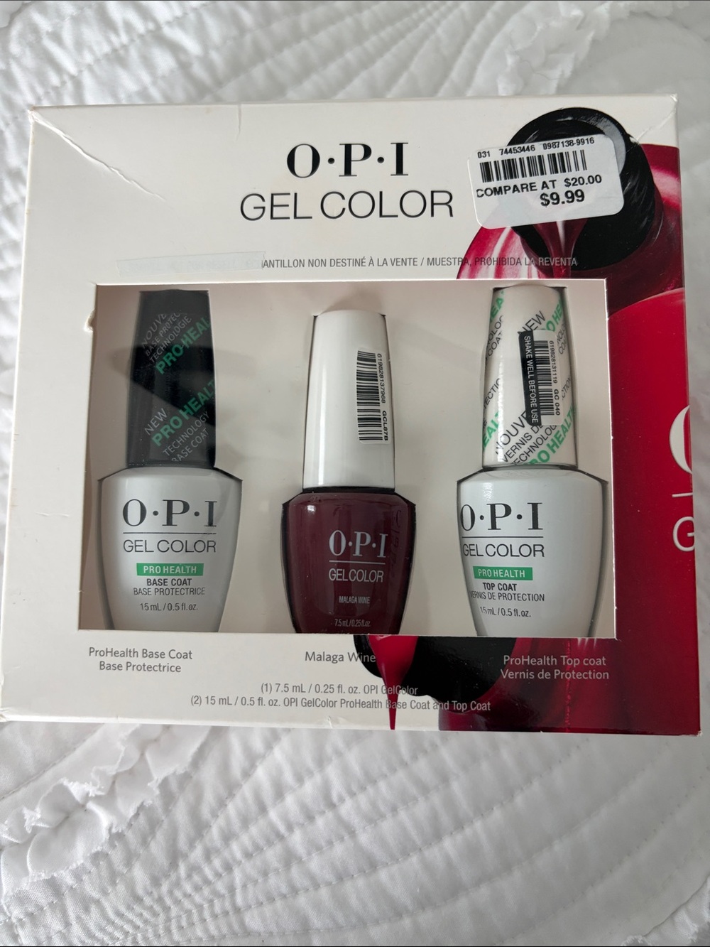 OPI Gel Color Nail Polish Set - Malaga Wine (Includes Base & Top Coat)